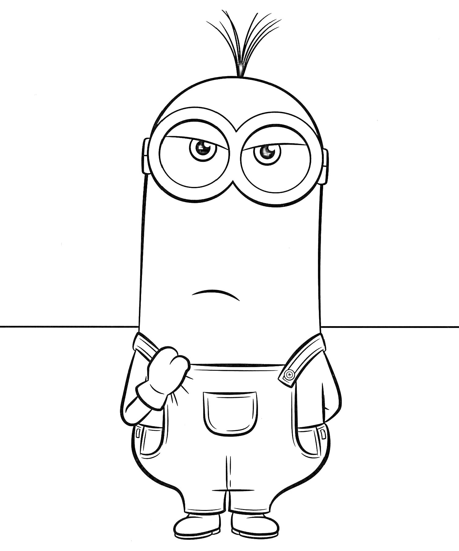 РаскраскаКевин миньон в комбинезоне