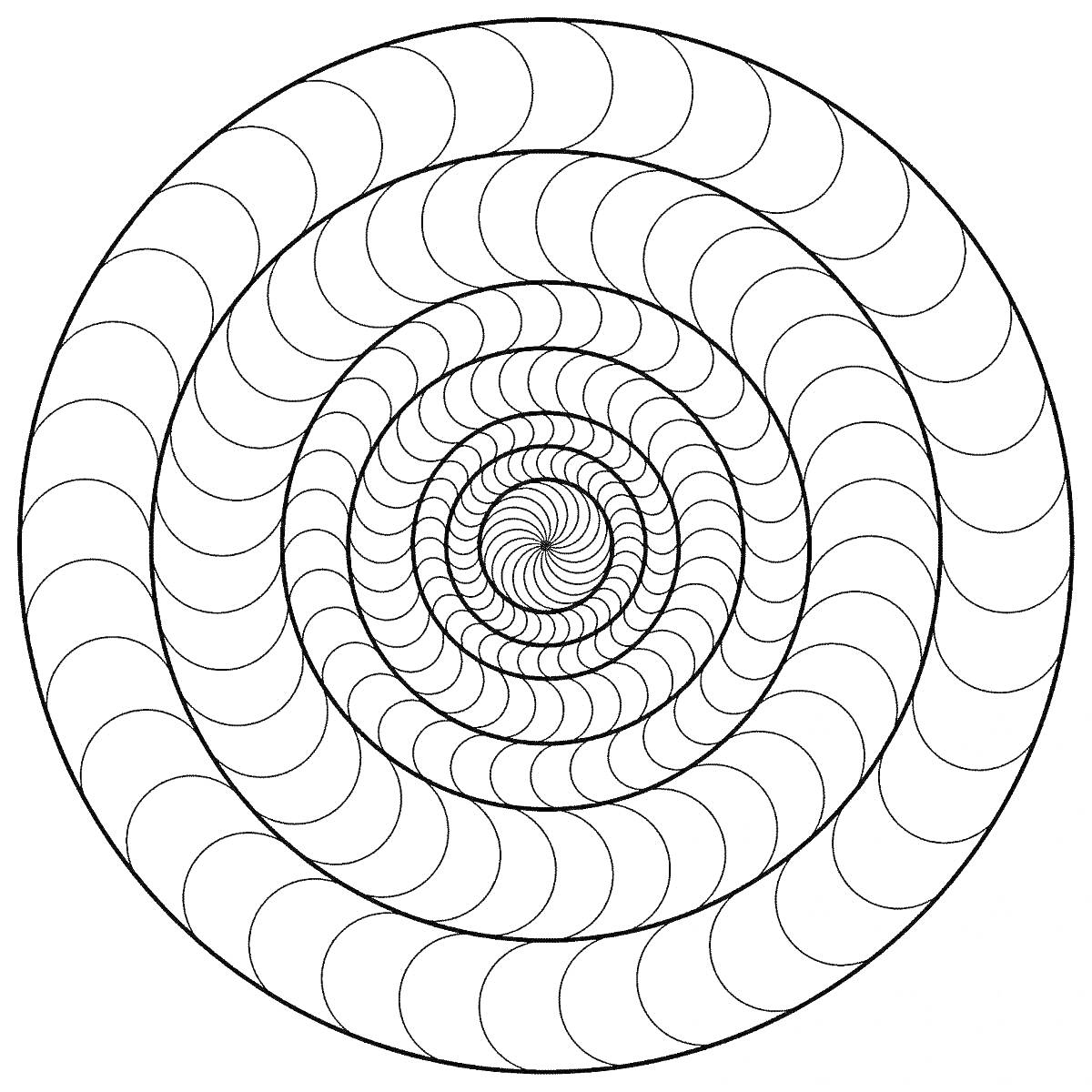 На раскраске изображено: Спираль, Круги, Арт, Медитация, Антистресс
