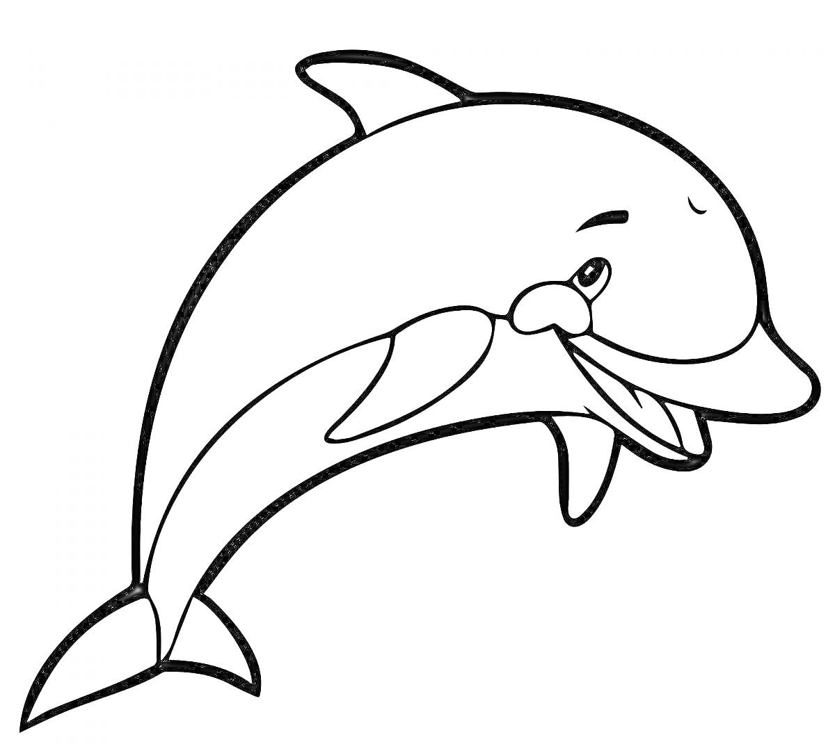 На раскраске изображено: Морские животные, Улыбка, Для детей, Дельфины, Искусство, Контурные рисунки, Морские обитатели