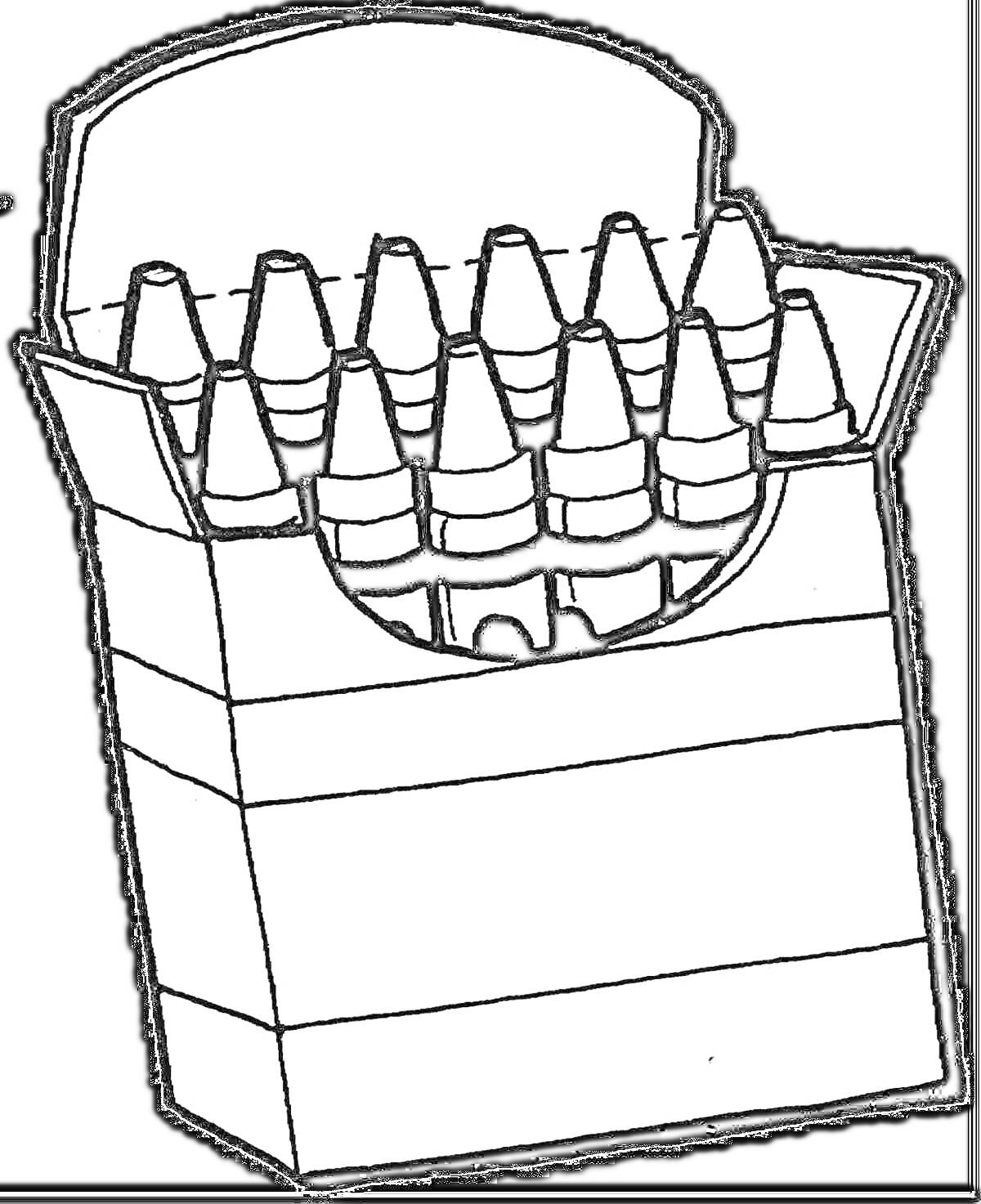 Раскраска Коробка с мелками
