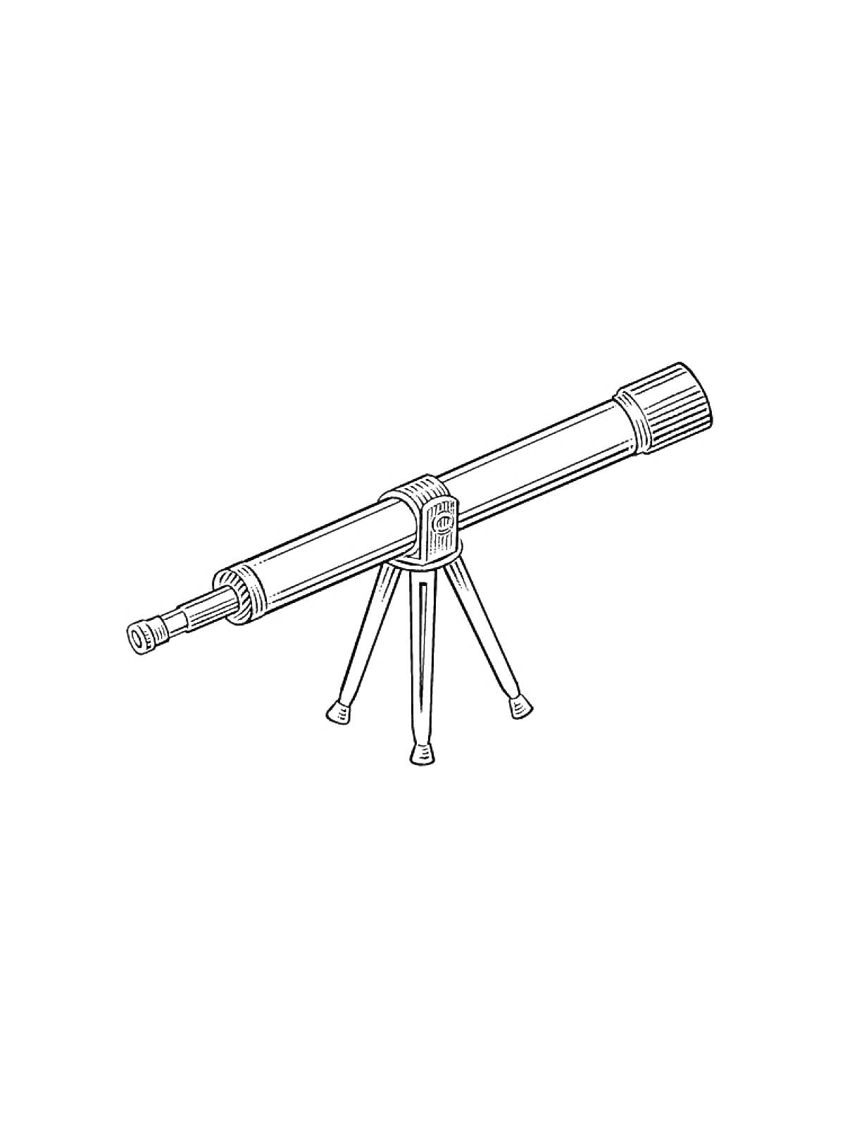 Раскраска Телескоп на складном штативе