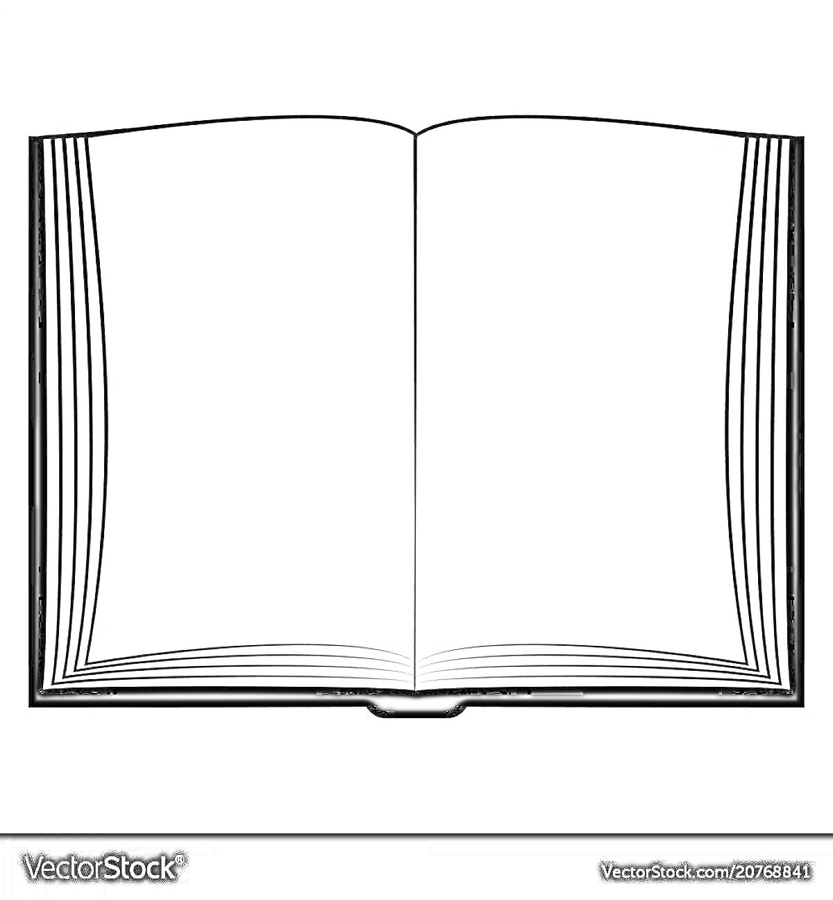 Раскраска: раскрытая книга на прозрачном фоне