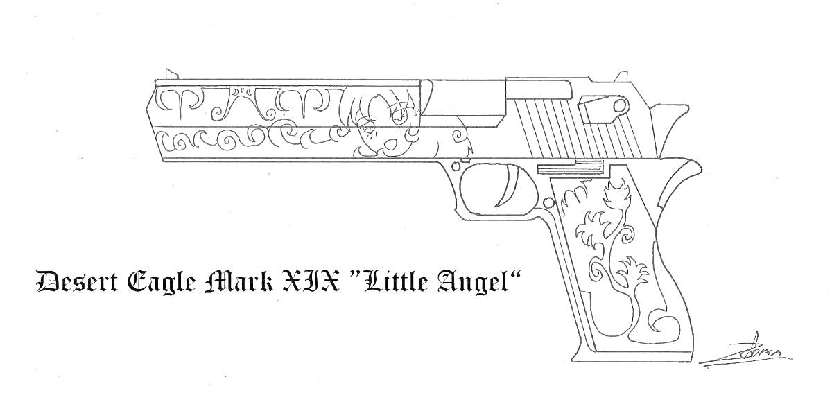 Раскраска Desert Eagle Mark XIX 