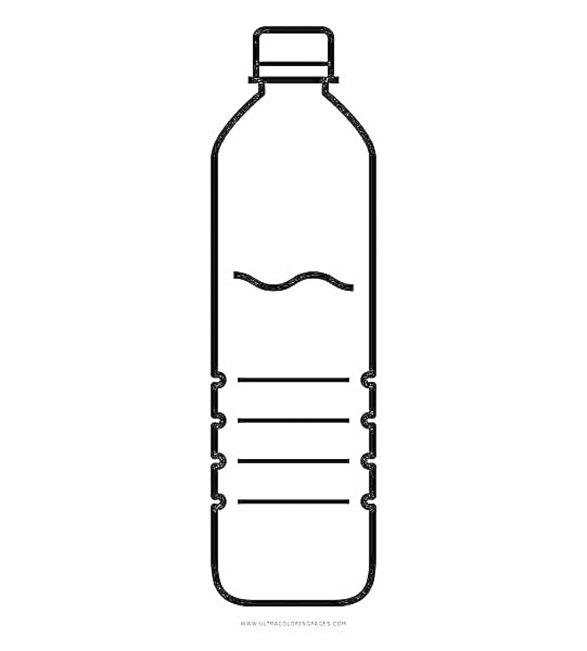 На раскраске изображено: Бутылка, Волнистый узор, Вода, Питье, Пластиковая бутылка