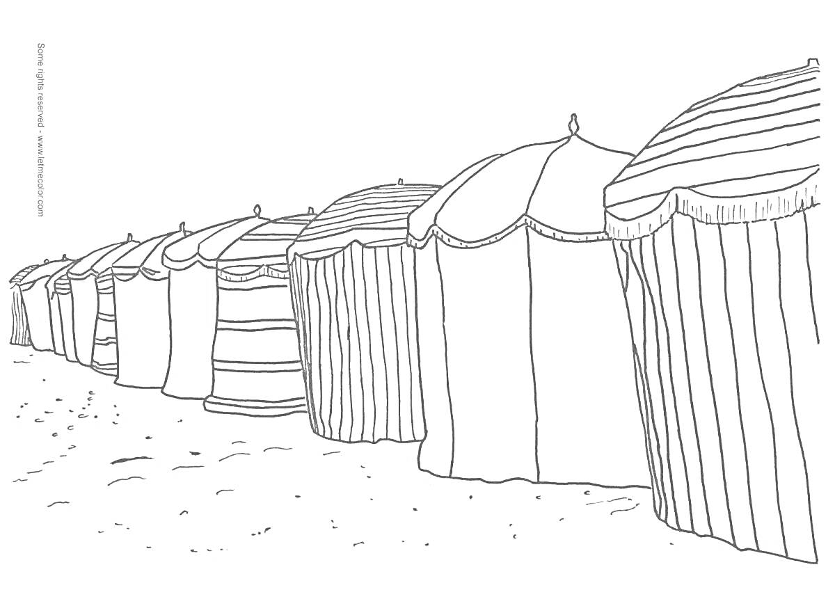 Раскраска Беседки на пляже