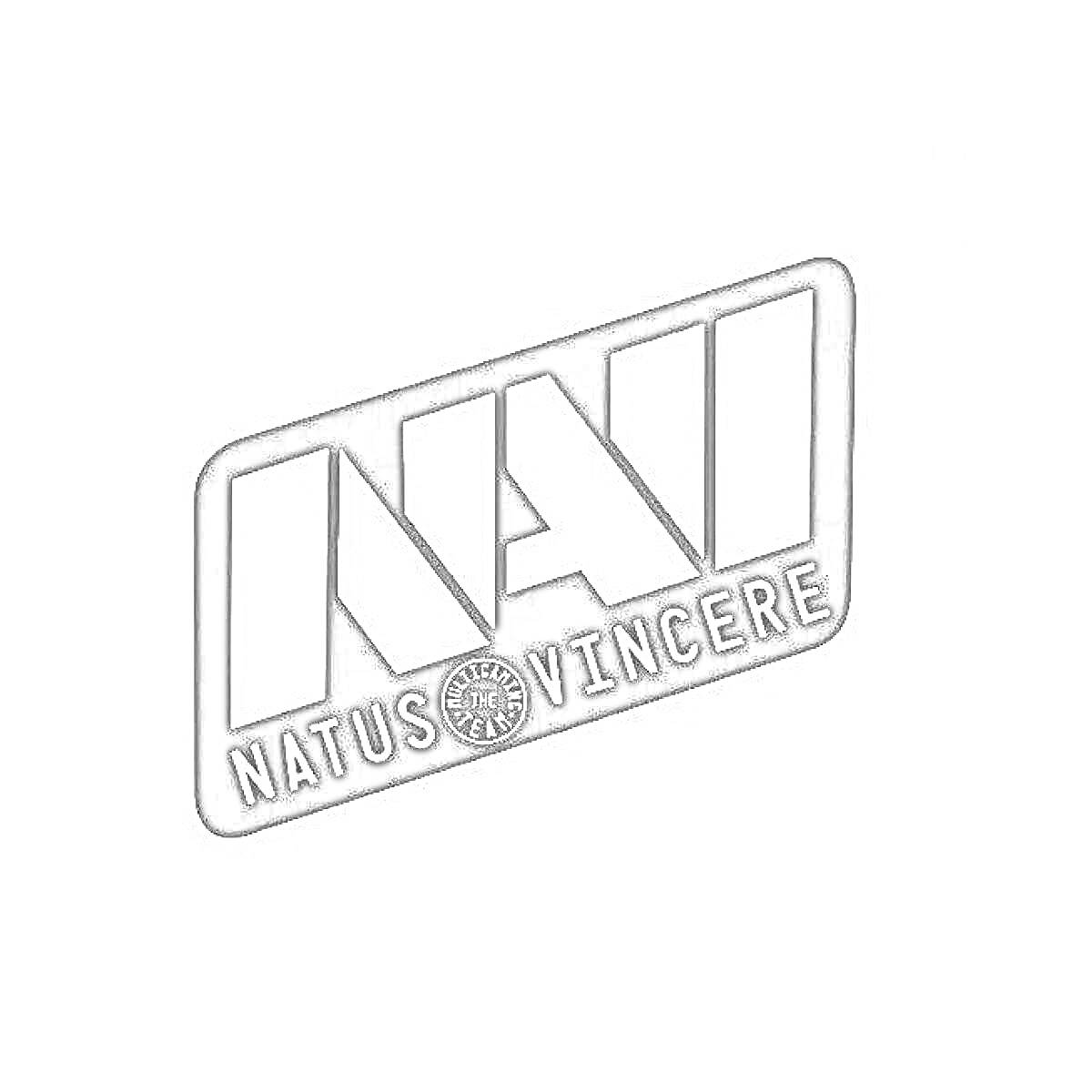 Раскраска Логотип Na'Vi с надписью 