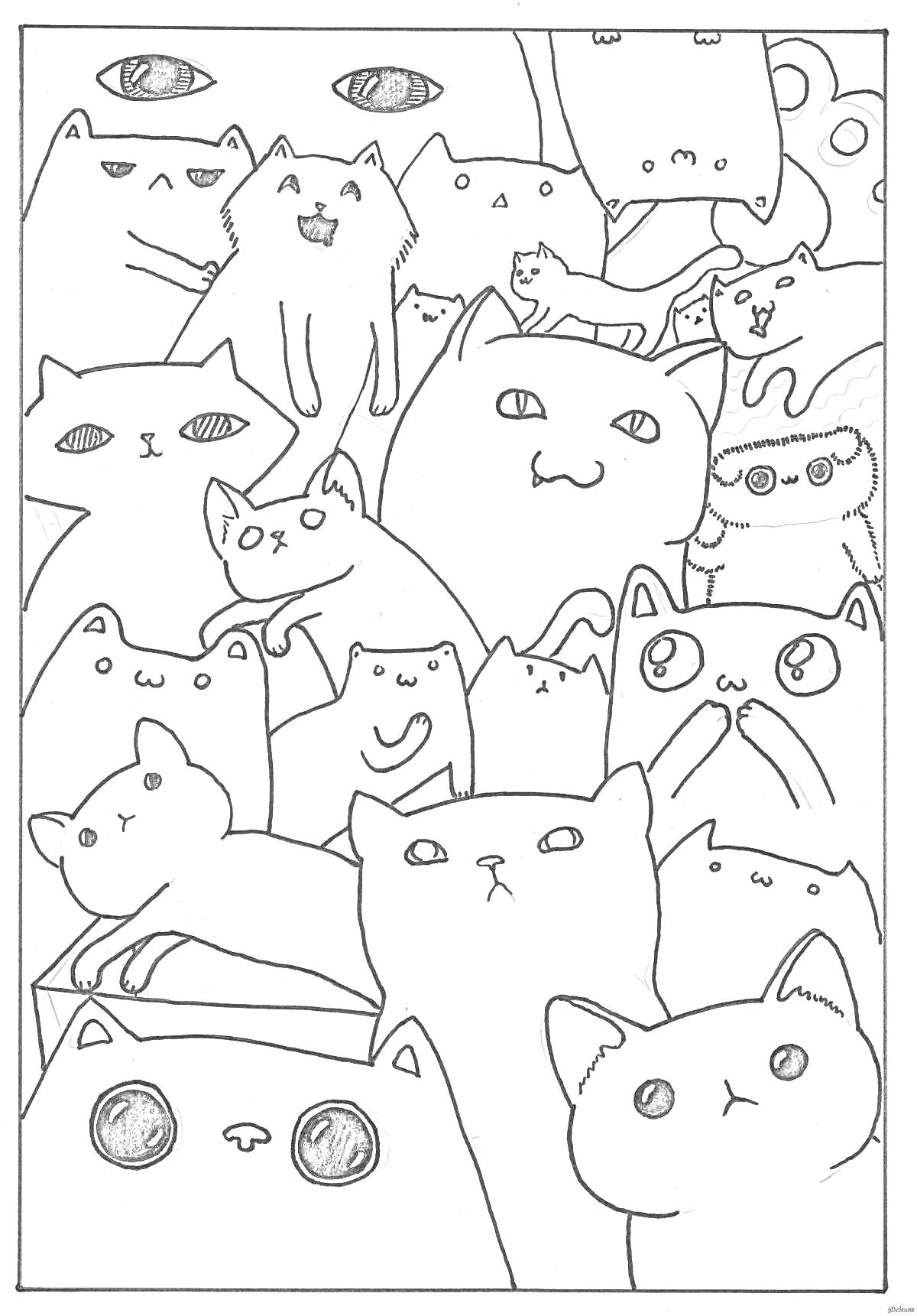 На раскраске изображено: Злой кот, Для детей, Кот