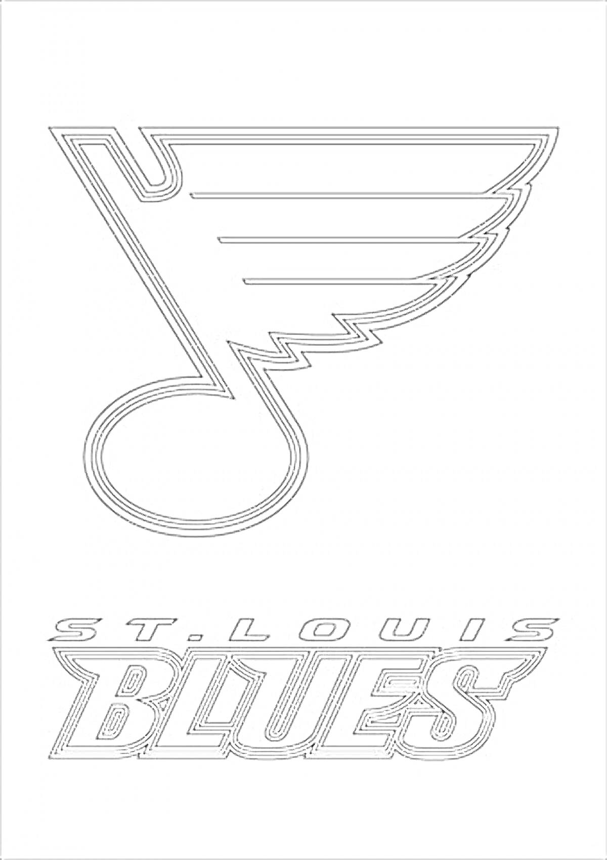 Раскраска Логотип команды St. Louis Blues