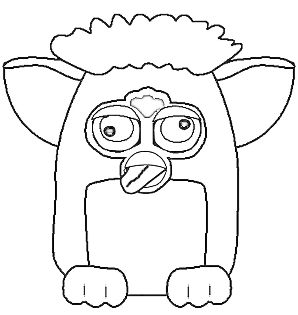 На раскраске изображено: Уши, Глаза, Нос, Удивление, Шерсть, Лапы