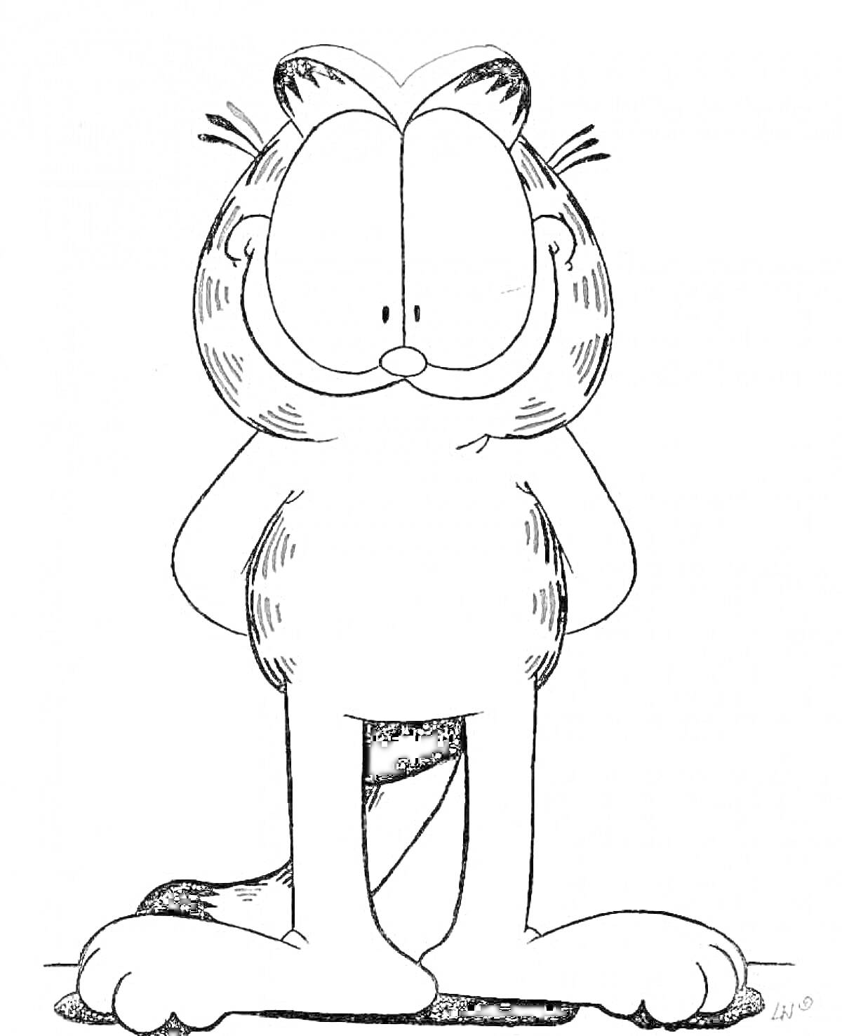 На раскраске изображено: Кот, Большие глаза