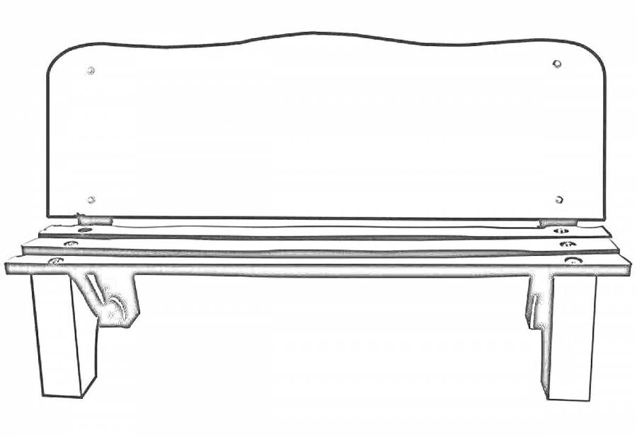 Скамейка раскраска для детей