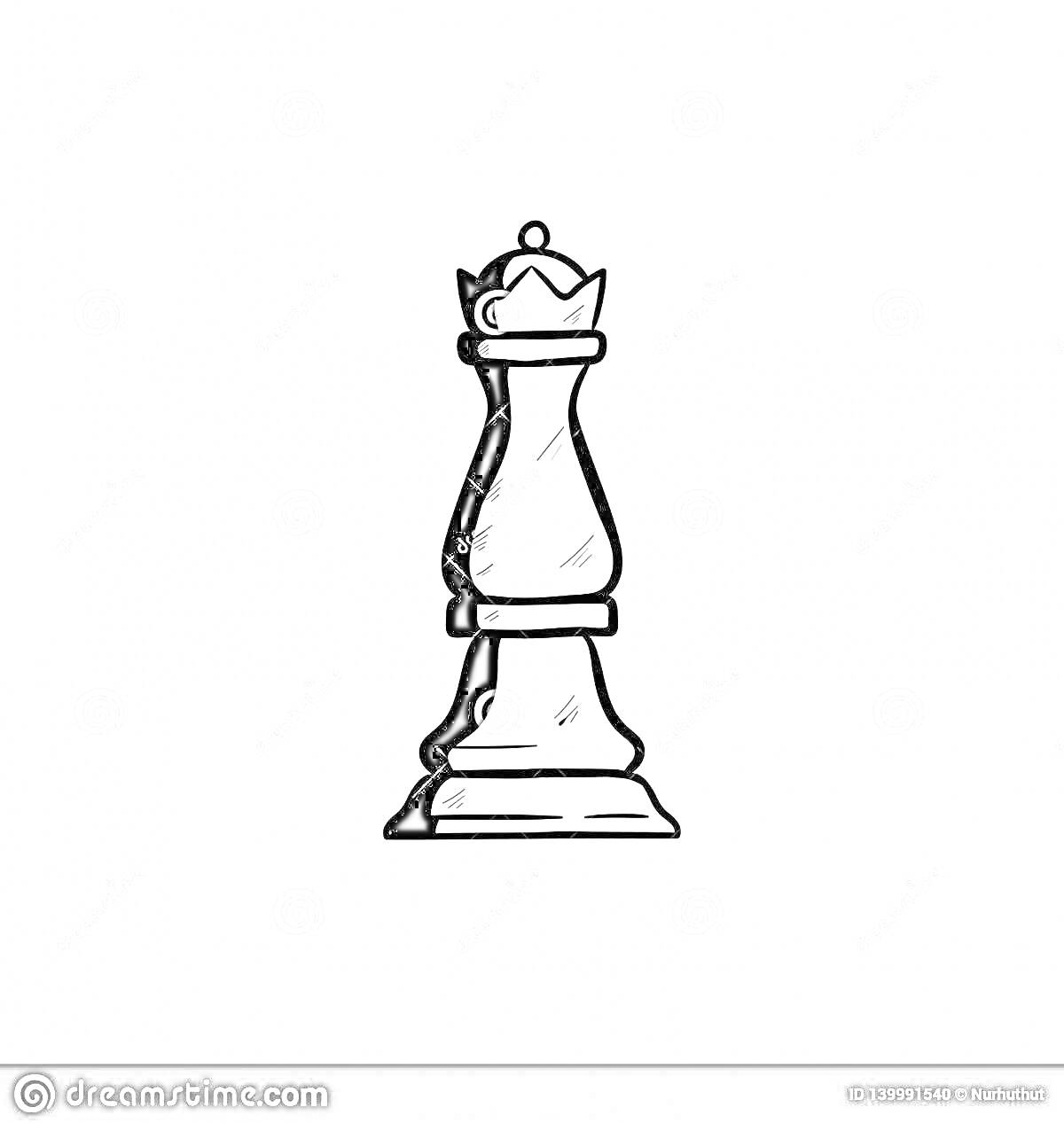 На раскраске изображено: Шахматы, Ферзь, Корона, Досуг, Игра