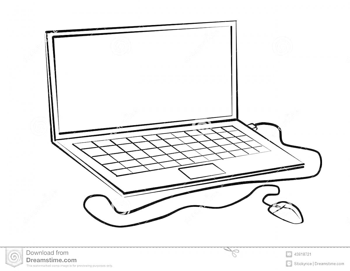 На раскраске изображено: Ноутбук, Компьютер, Цифровое искусство, Техника, Электроника
