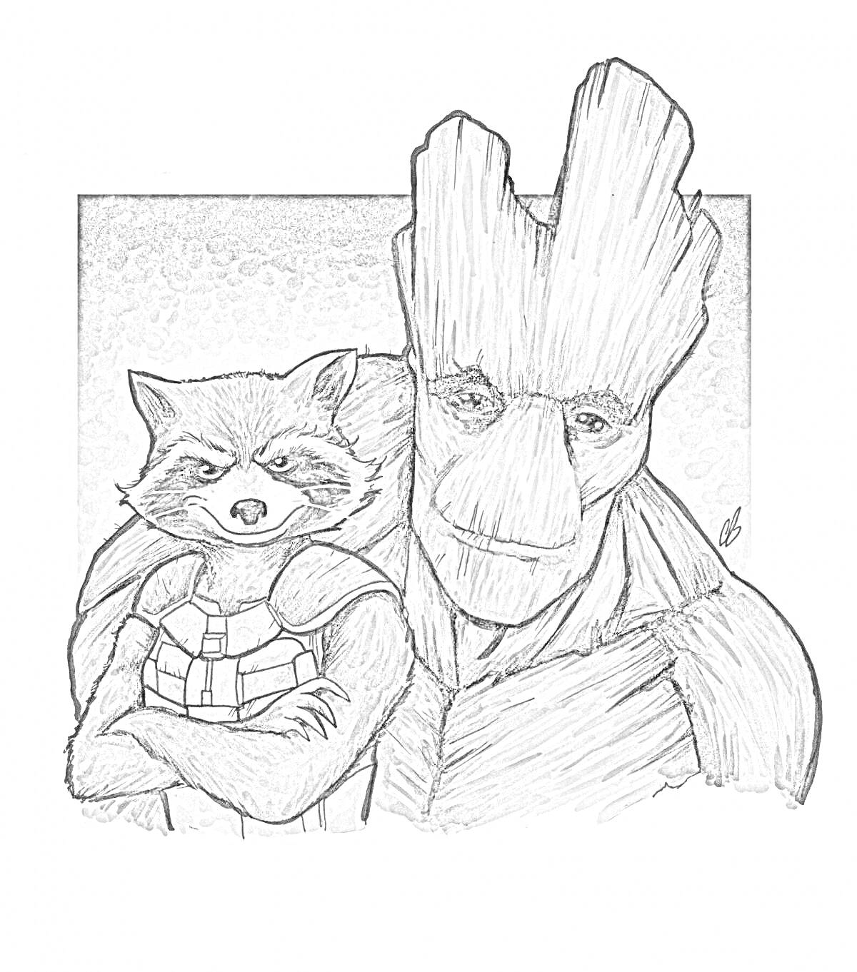 На раскраске изображено: Енот, Дружба, Фантастика, Небо