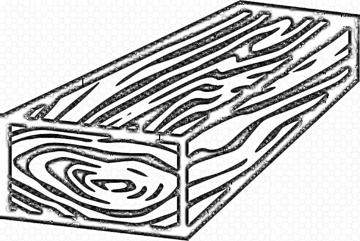 Раскраска деревянный брусок с текстурой