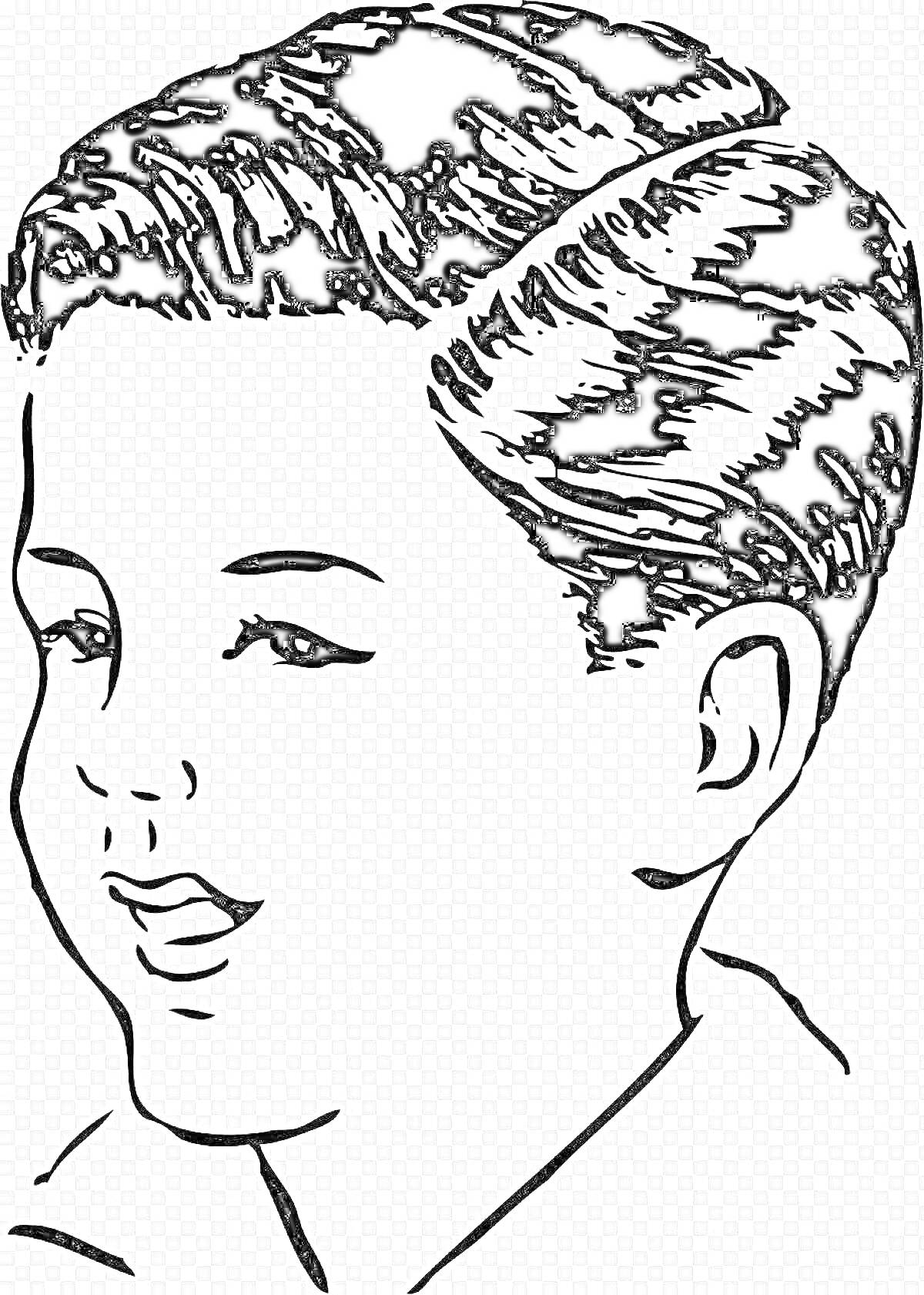 Раскраска Портрет мальчика с аккуратно подстриженной прической