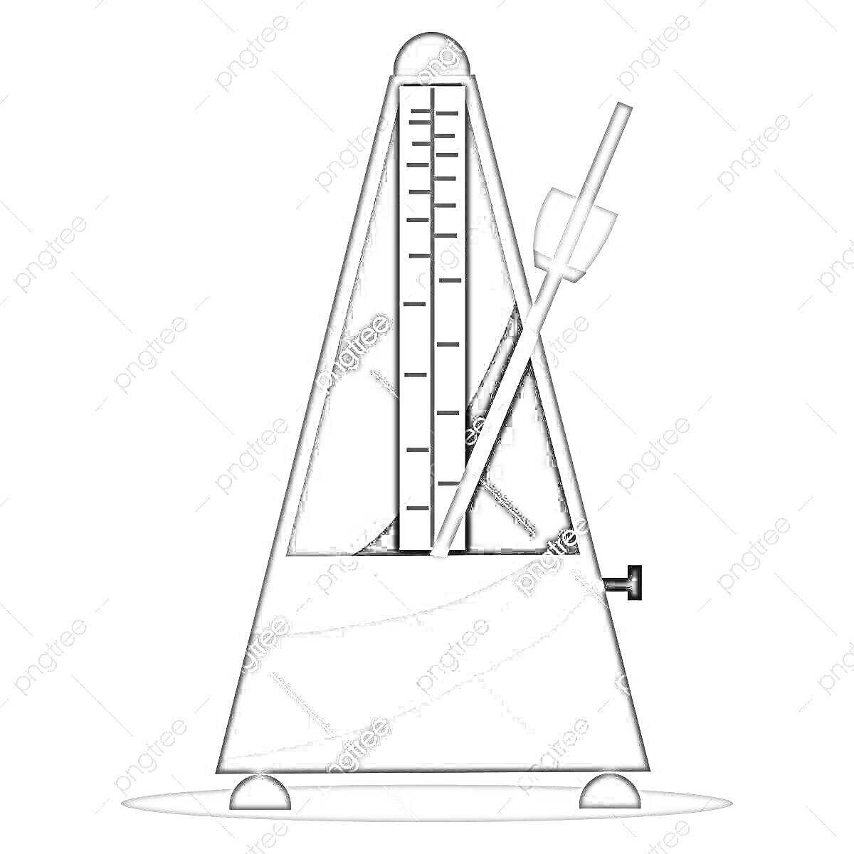 Раскраска Метроном с маятником и шкалой
