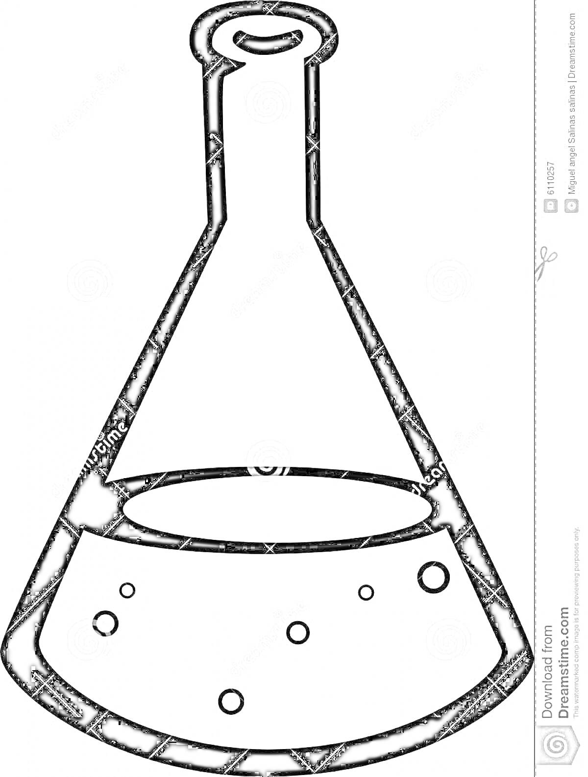 Раскраска Колба с жидкостью и пузырьками