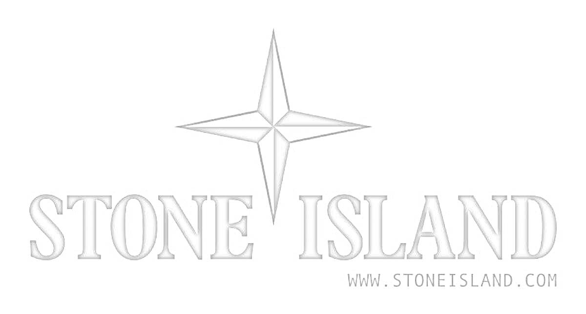 Раскраска логотип Stone Island с надписью и сайтом