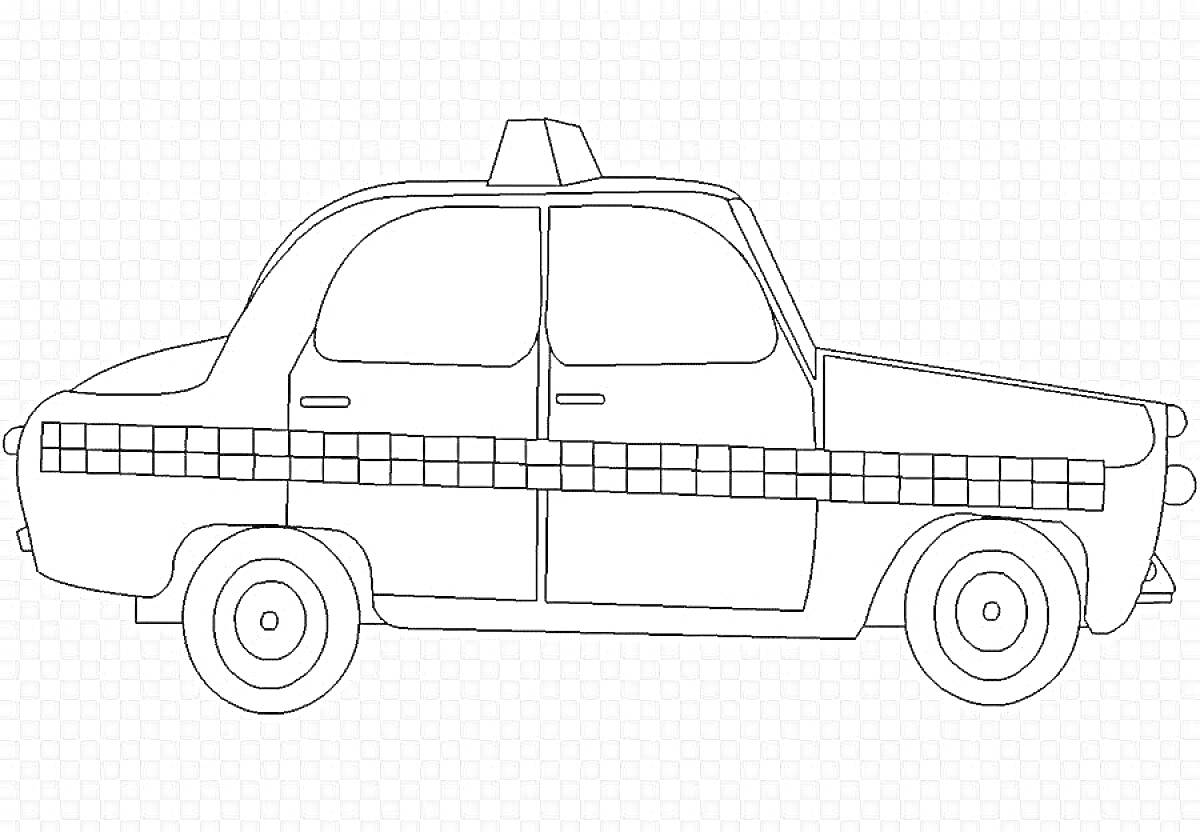 На раскраске изображено: Такси, Транспорт