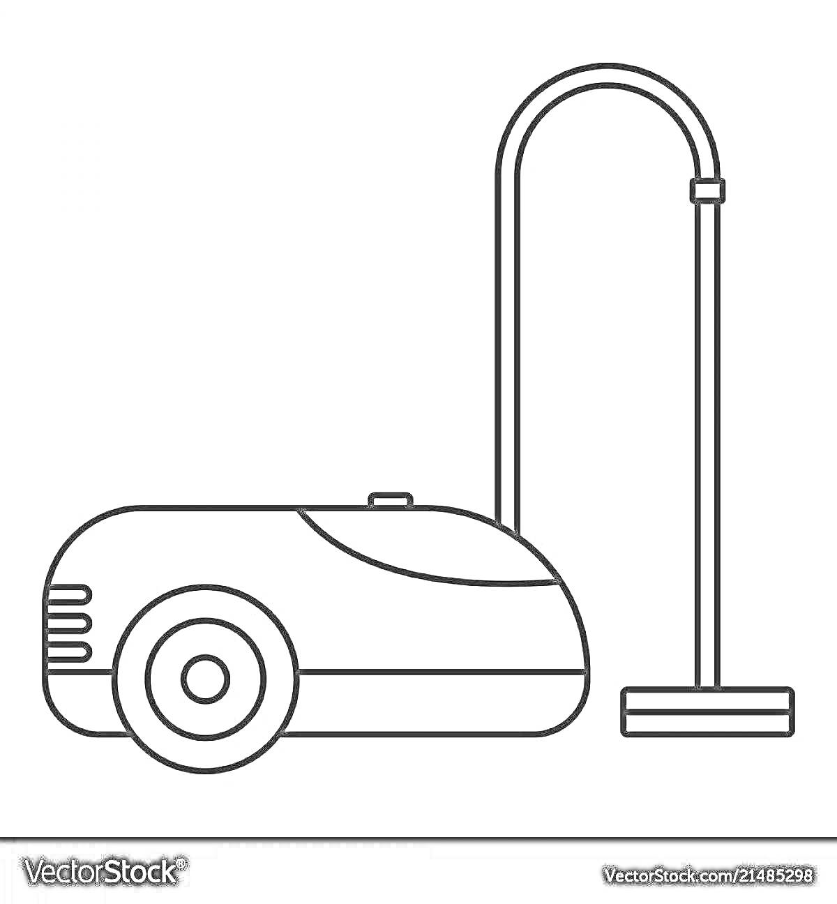 Раскраска Пылесос с основанием, колесом и трубой