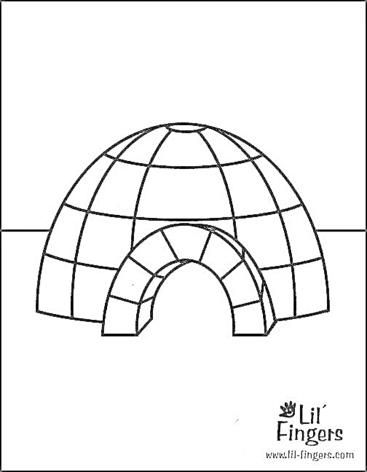 Раскраска Иглу с арочным входом