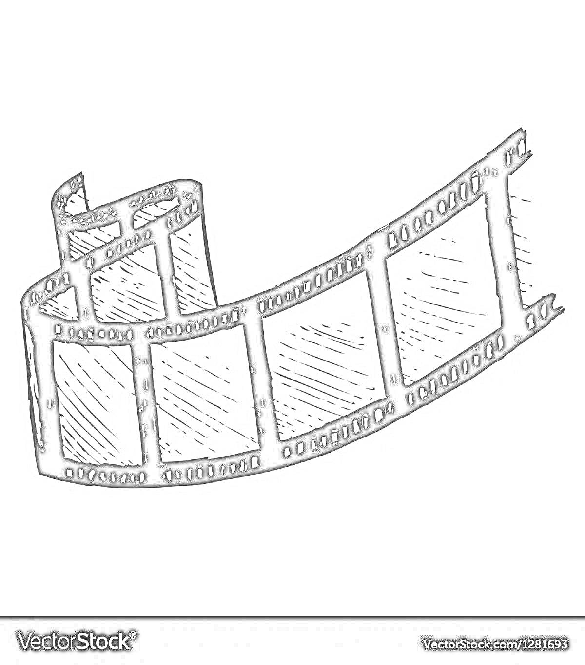 Раскраска Раскраска с изображением кинопленки