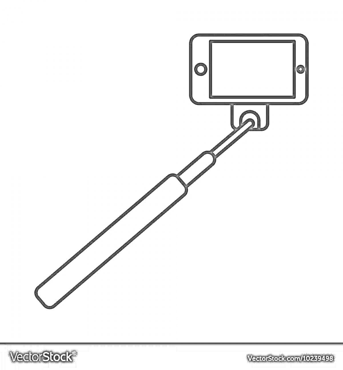 Раскраска Селфи-палка с установленным смартфоном