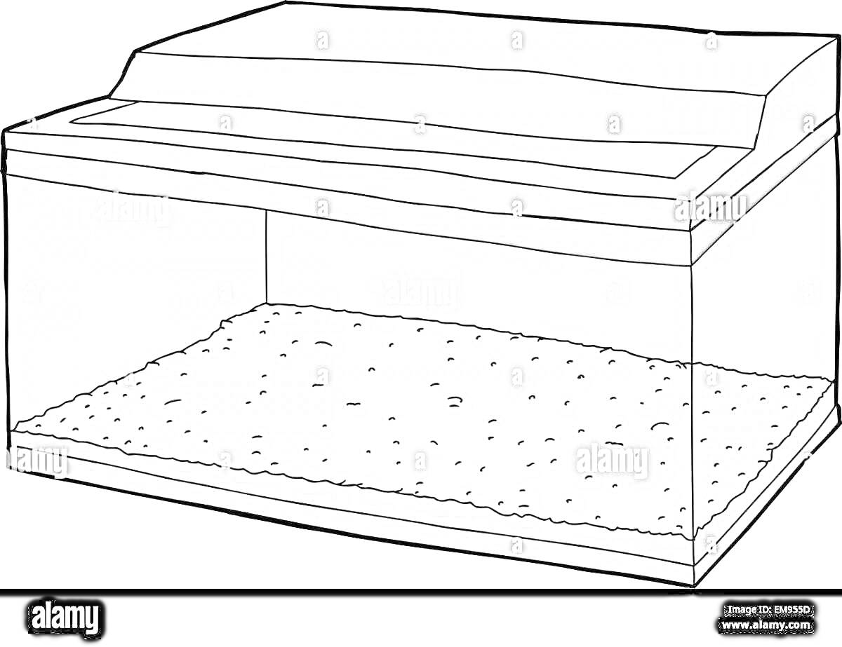 Террариум с крышкой и подложкой из песка