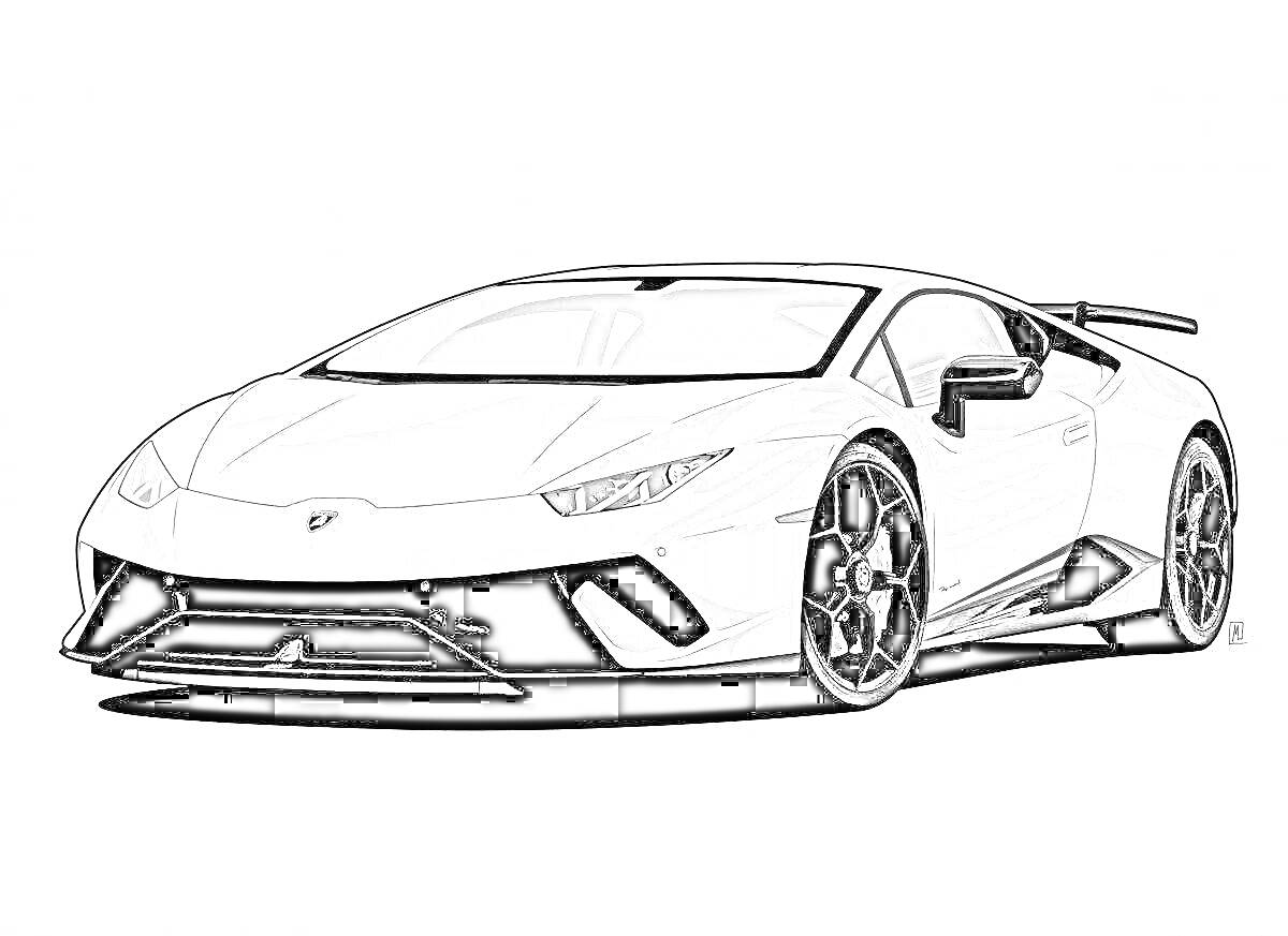 Раскраска Раскраска Lamborghini Huracan, изображение автомобиля