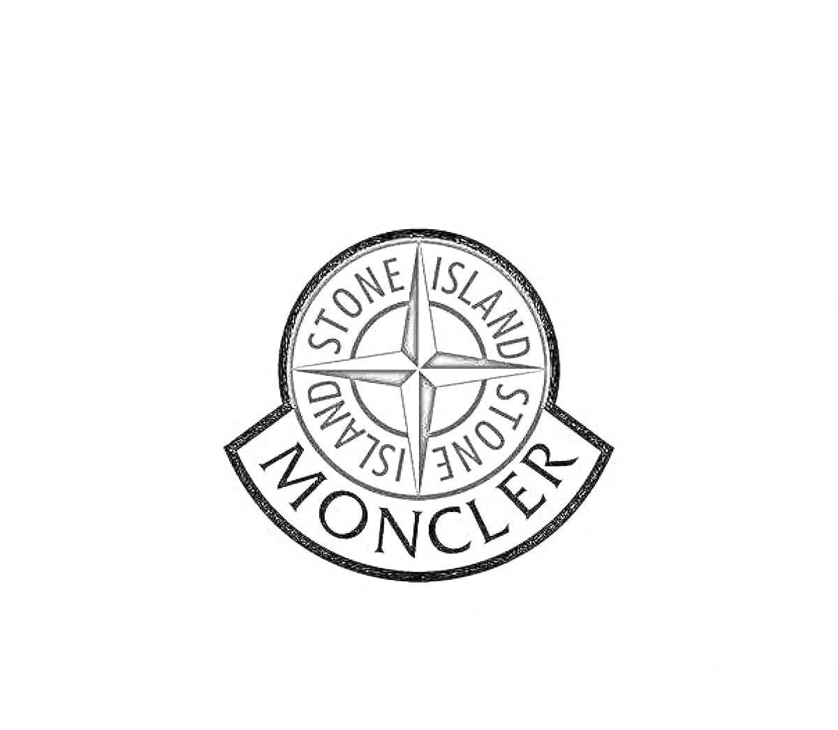 Логотип Stone Island с текстом Moncler