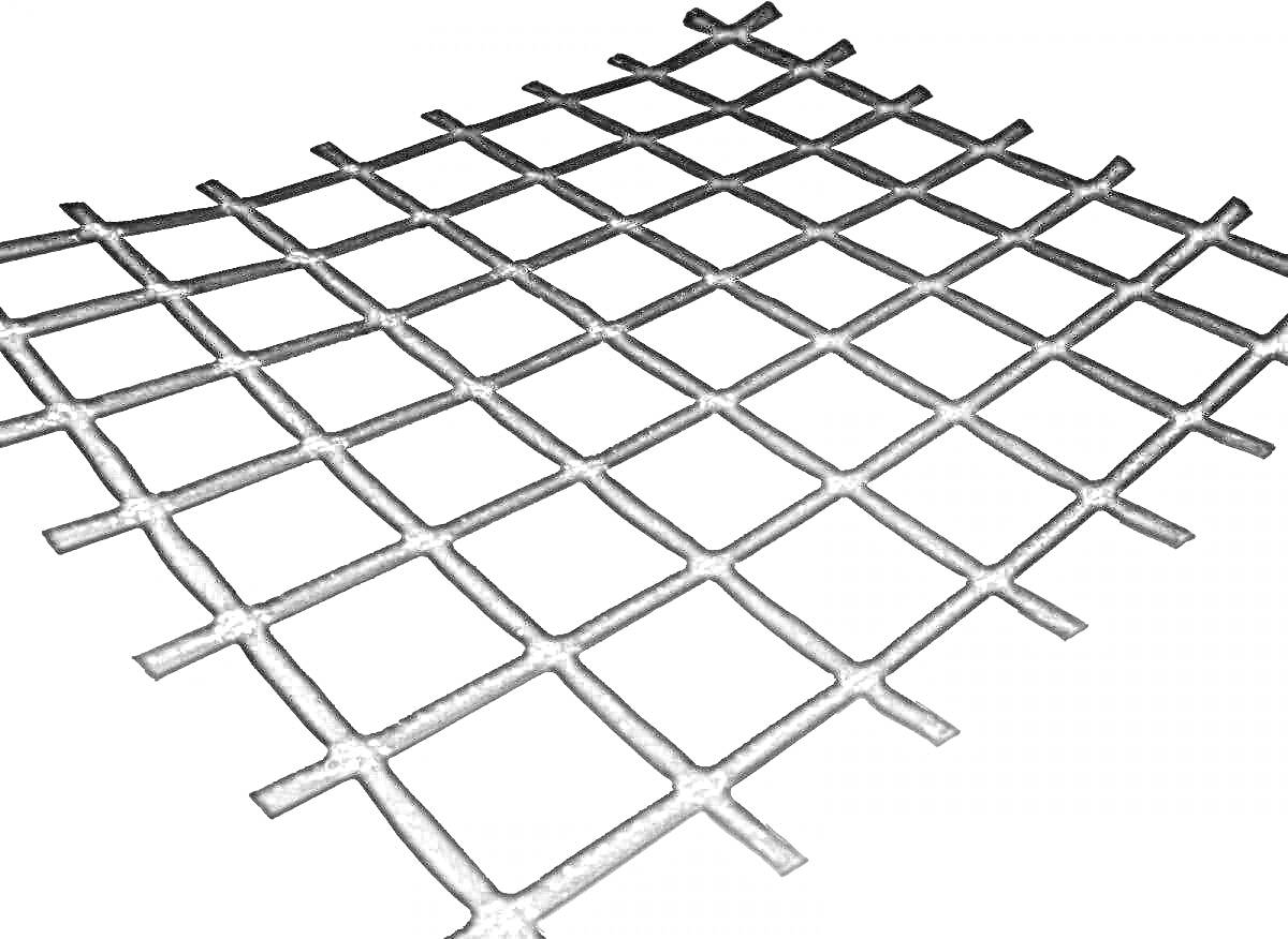 Чёрная геосетка с квадратными ячейками