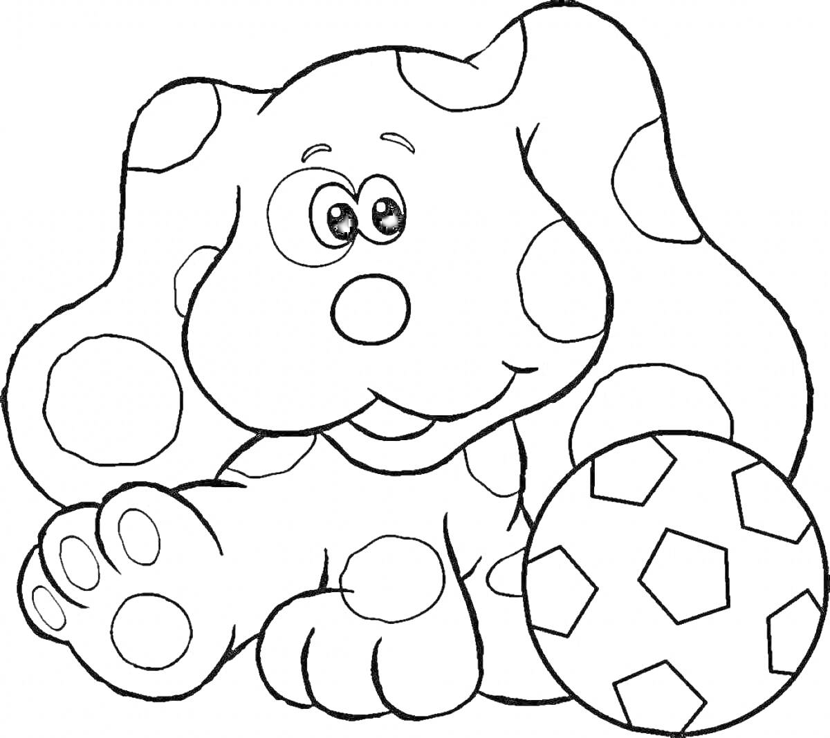 Раскраска Собачка с мячом