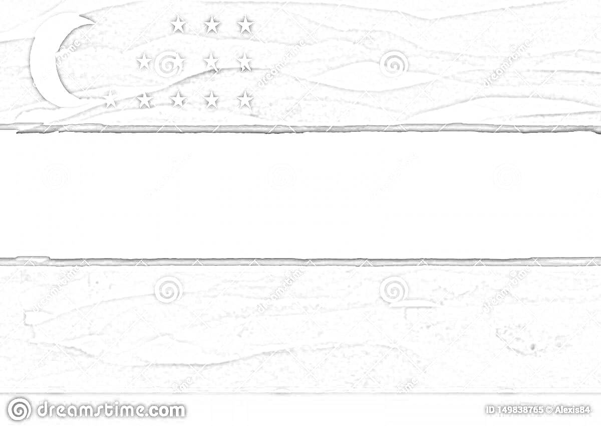 На раскраске изображено: Флаг, Узбекистан, Полумесяц, Звезды, Горизонтальные полосы