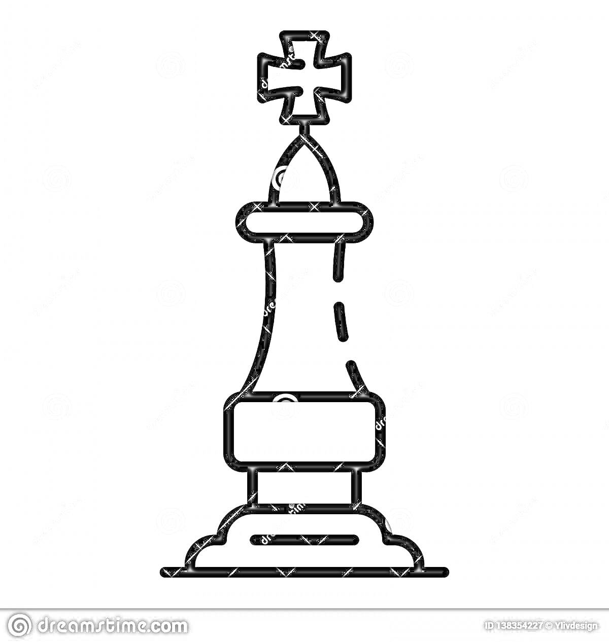 На раскраске изображено: Шахматы, Король, Крест, Игра