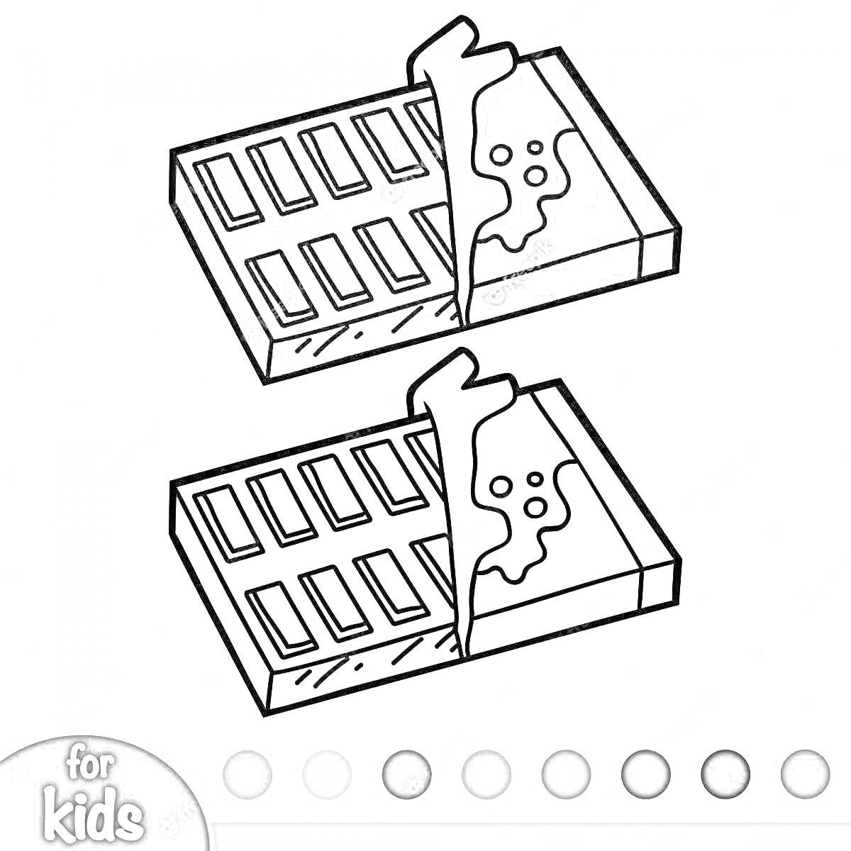 На раскраске изображено: Шоколад, Обертка, Сладости, Плитка шоколада