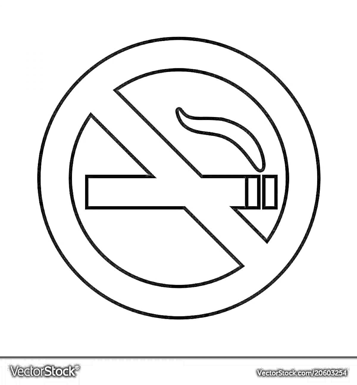На раскраске изображено: Пожарная безопасность, Запрещающие знаки, Сигарета, Предупреждение