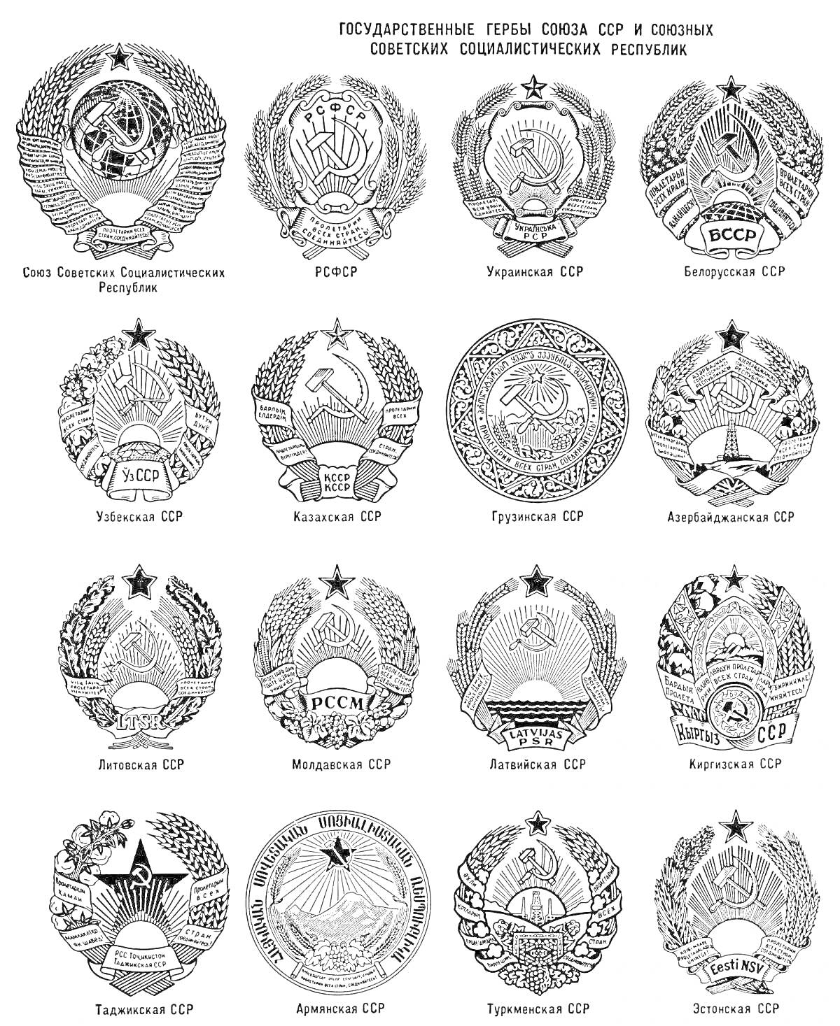 На раскраске изображено: СССР, Геральдика, Герб России