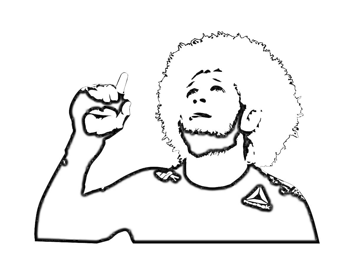 На раскраске изображено: Человек, Спорт, Указательный палец