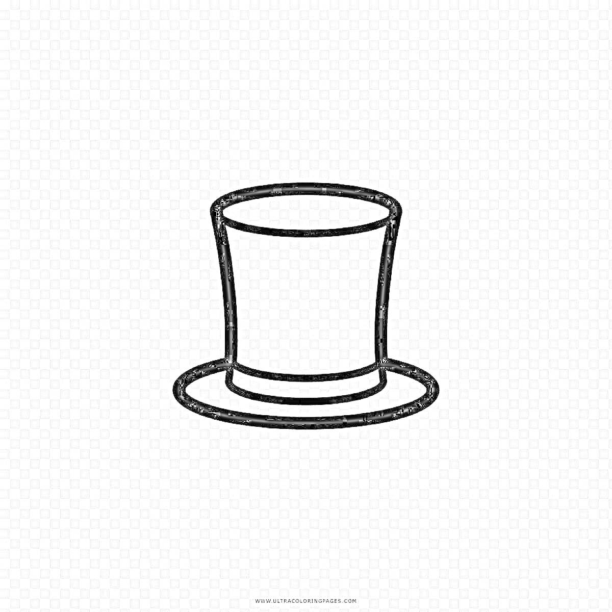 На раскраске изображено: Цилиндр, Шляпа