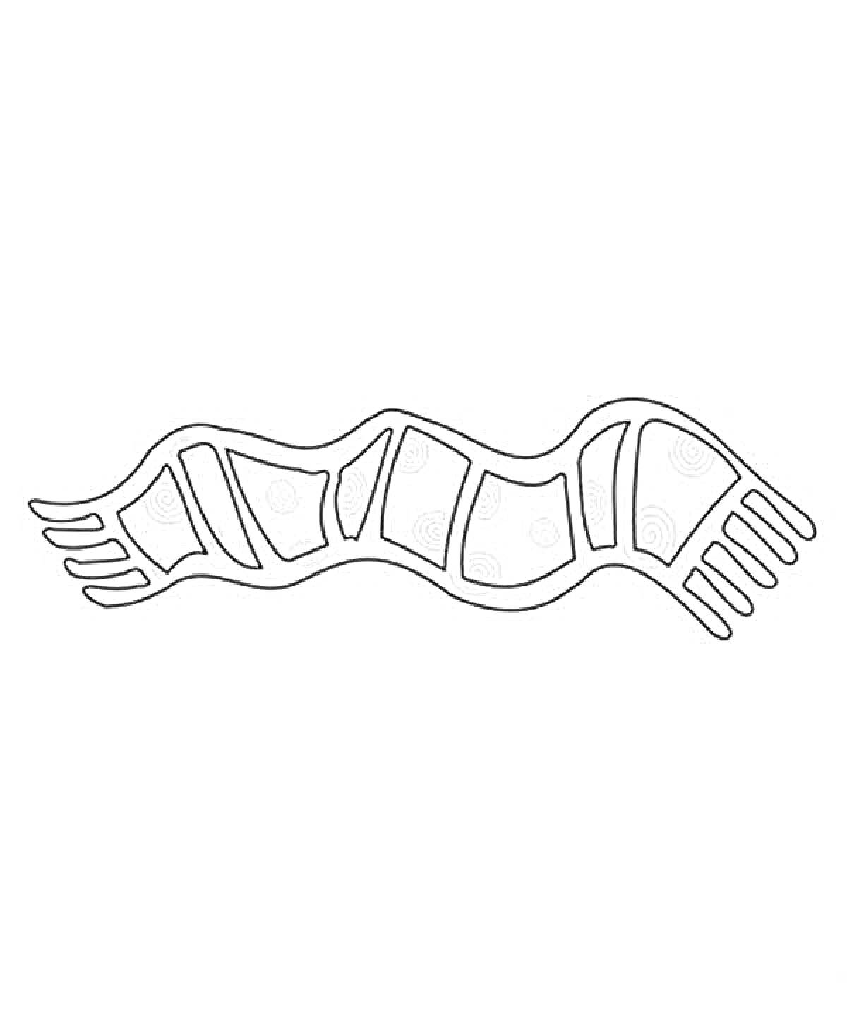 Раскраска Шарф с узорами и кисточками