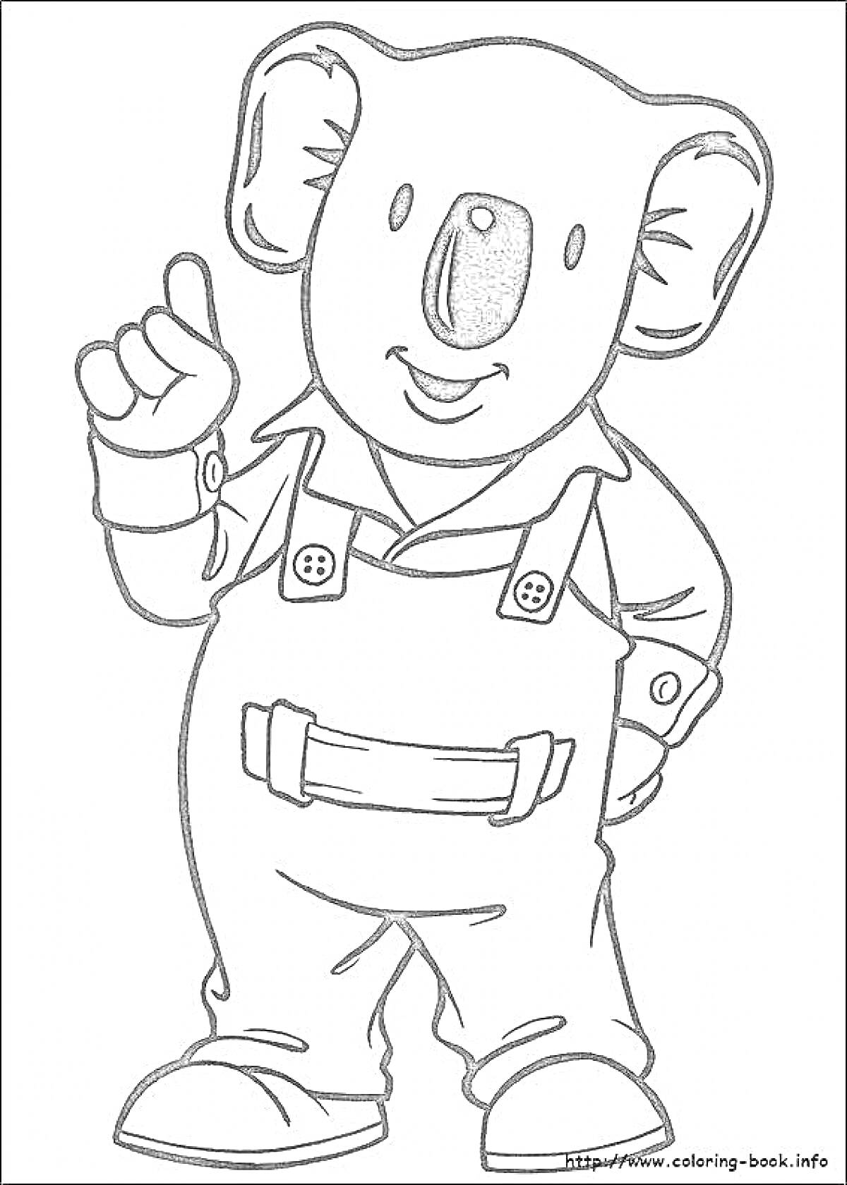 На раскраске изображено: Коала