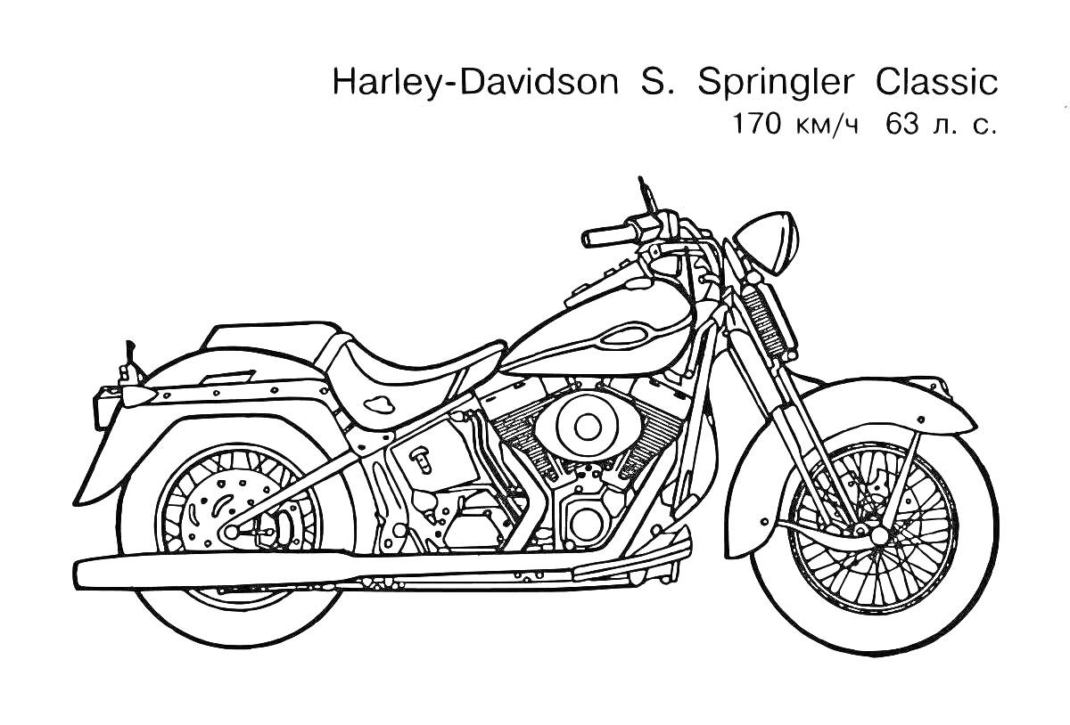 На раскраске изображено: Мотоцикл, Скорость, Мотор, Транспорт
