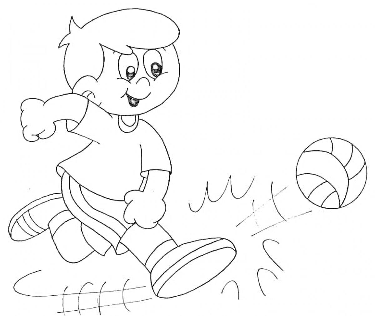 На раскраске изображено: Мальчик, Футбол, Игра, Спорт, Движение, Детство, Активность