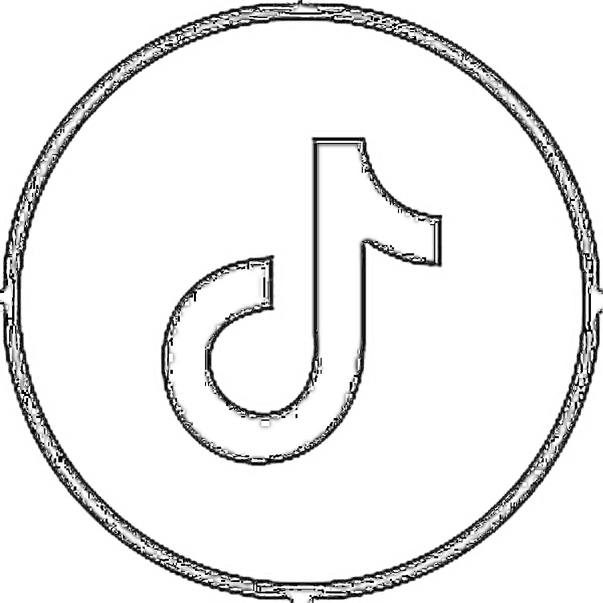 Раскраска Логотип Тик Ток в круге