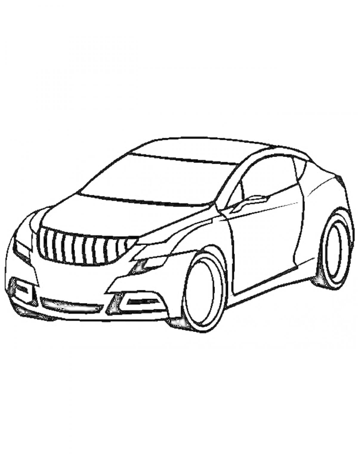 Раскраска Раскраска с изображением спортивного автомобиля