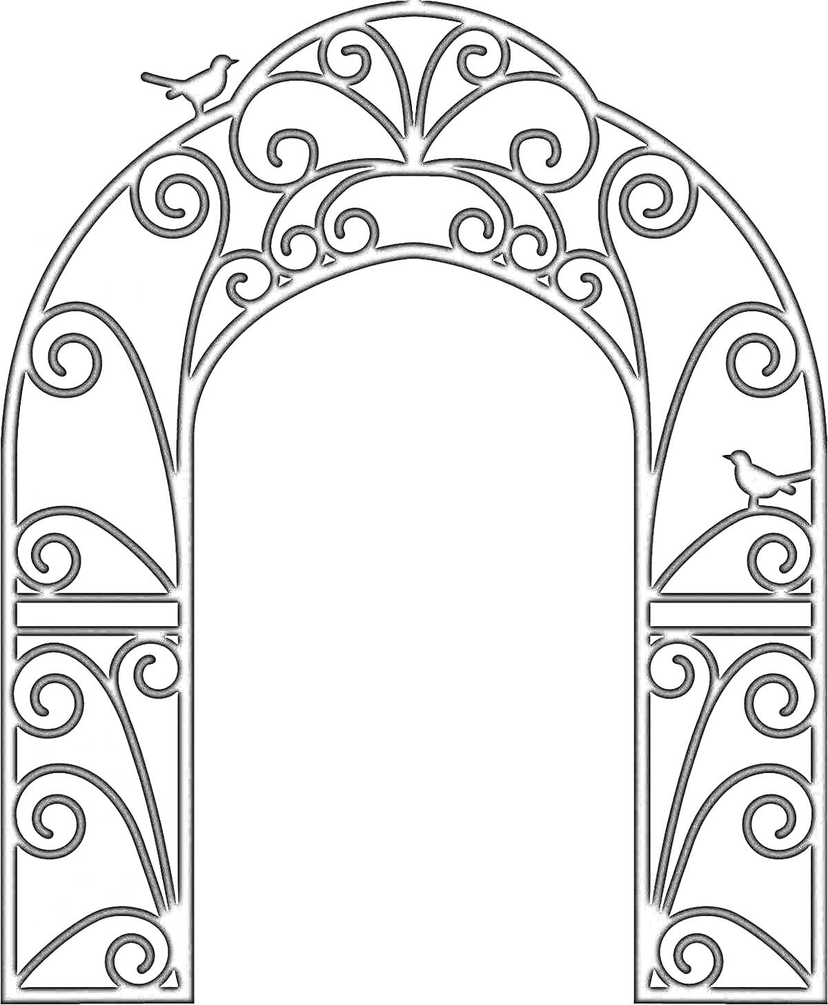 На раскраске изображено: Арка, Узоры, Орнамент