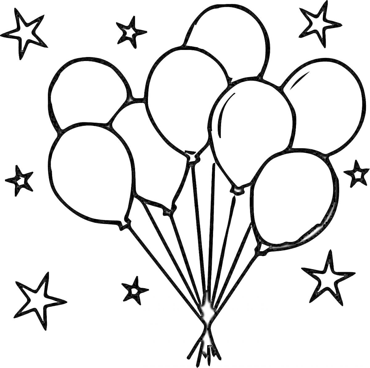 Воздушные шарики с звездами