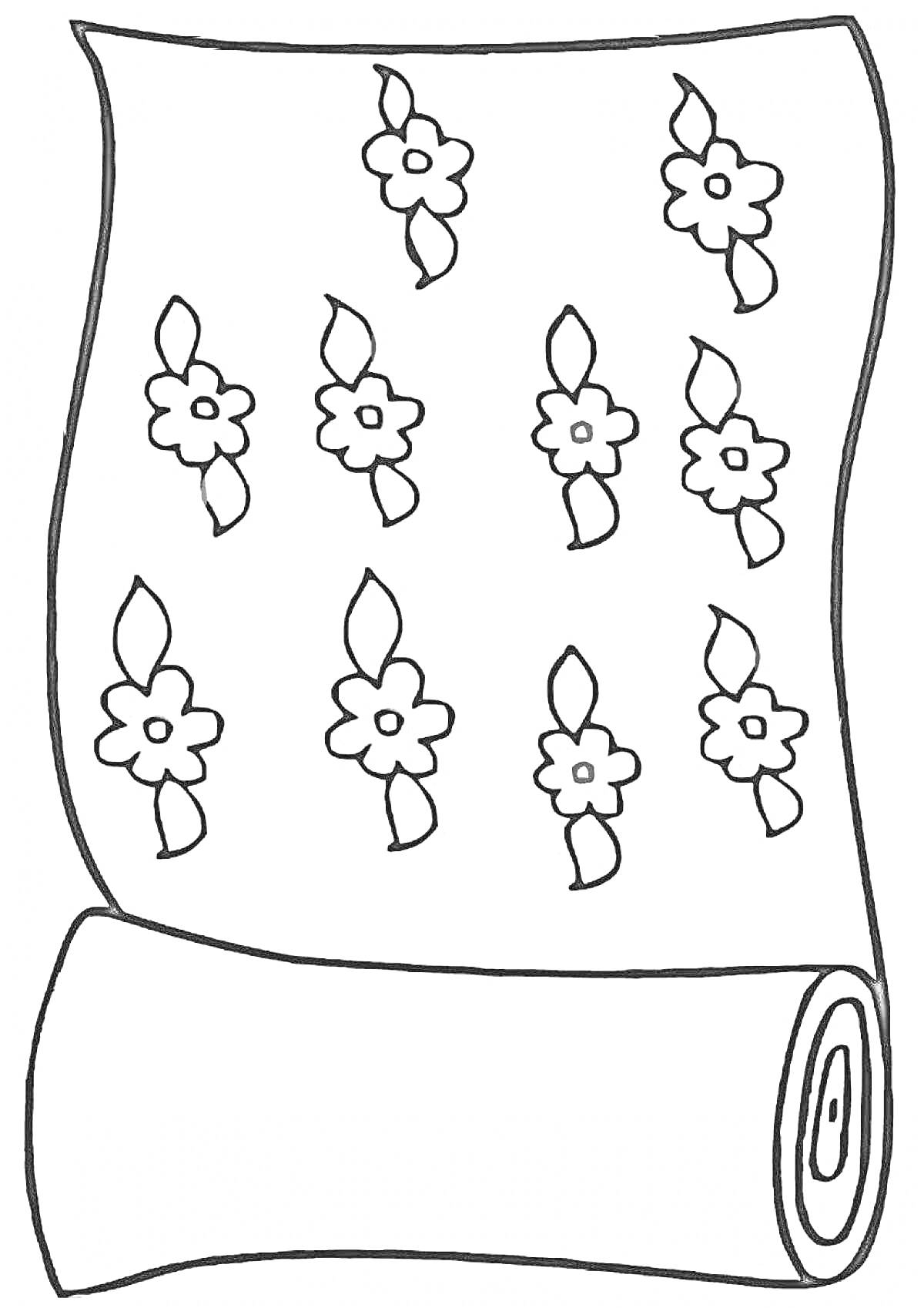 Раскраска Ковер с цветочным узором