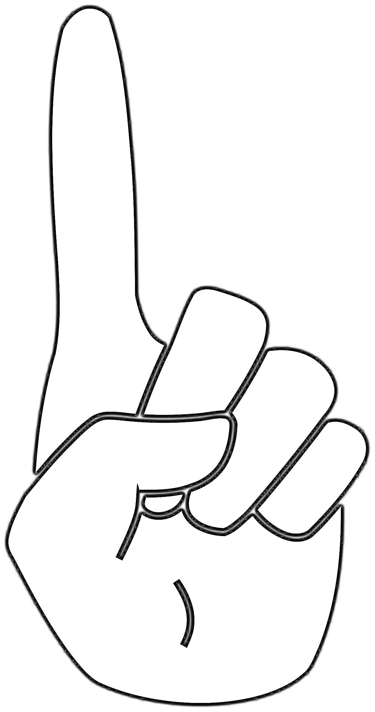На раскраске изображено: Рука, Указательный палец